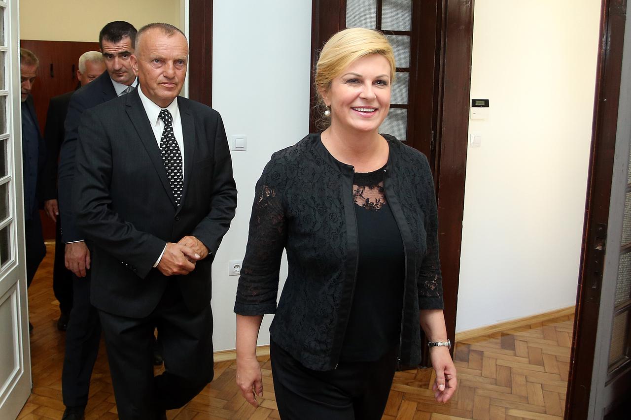 02.09.2016., Zagreb - Otvorenje sluzbenih prostorija Hrvatskog generalskog zbora. Kolinda Grabar - Kitarovic.  Photo: Goran Stanzl/PIXSELL