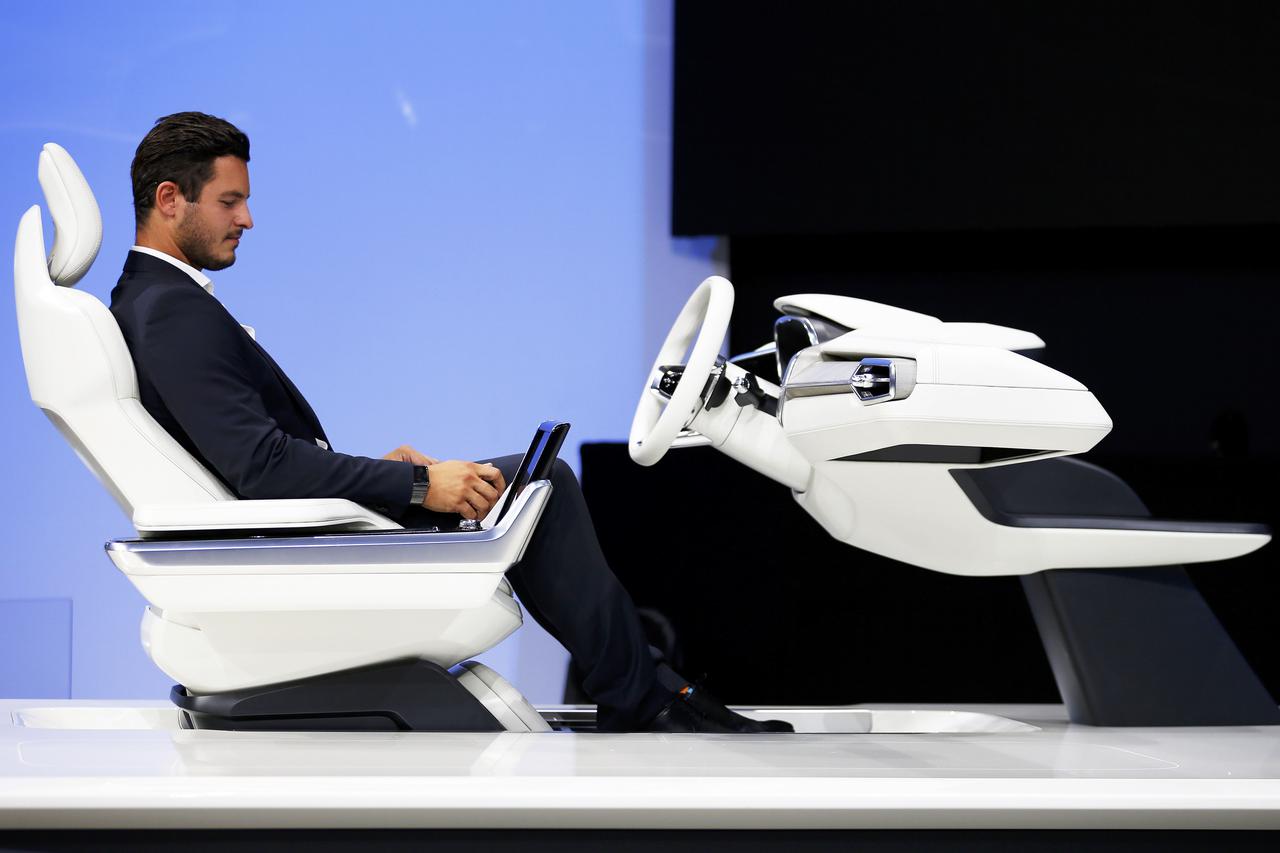 Volvo's concept cabin of the automated driving vehicle set for release in 2017 is pictured during the Los Angeles Auto Show in Los Angeles, California November 18, 2015. REUTERS/Mike Blake