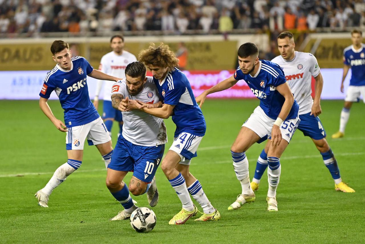 Dario Melnjak of Hajduk Split and Stefan Ristovski of Dinamo